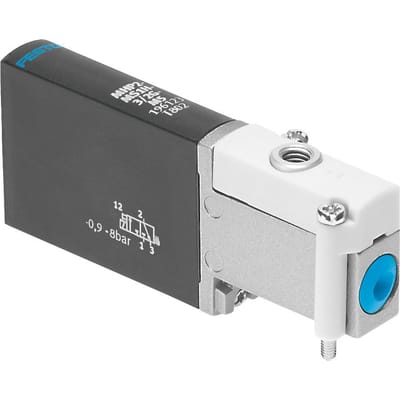 Festo 3/2 NC Monostabiele Lucht Magneetventiel Aansluitplaatmontage 100l/min -0.9 - 8bar/-13 - 116psi - 196123