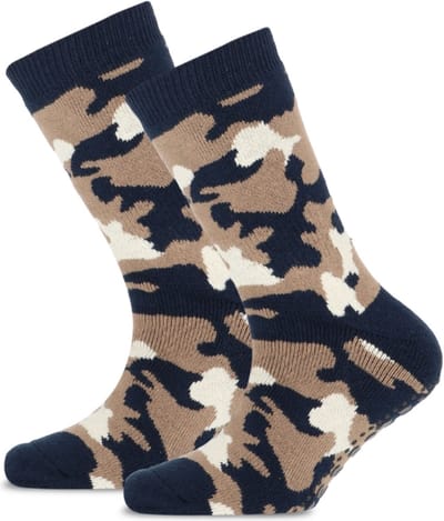 Yellow moon Homesocks met anti slip zool maat 23-26 blauw/print