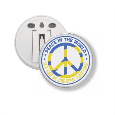 Button Met Clip - Peace In The World - Oekraine Vlag