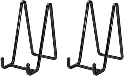 2 stuks metalen bordenstandaard - 6 inch displaystandaard voor fotolijsten en decoratieve boeken - Geschikt voor borden, plaquettes en foto's - Zwart - Stijlvol neer te zetten