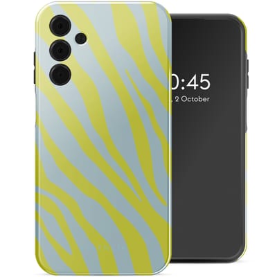 Selencia Hoesje - Geschikt voor Samsung Galaxy A15 (4G) / A15 (5G) - Backcover - Zebra Winter Sky Titanium Yellow