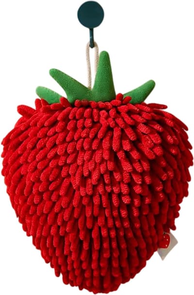 Aardbeivormige Handdoek – Ophang Handdoek & Keukenhanddoek voor Badkamer – Zacht en Absorberend Washcloth / Washandje