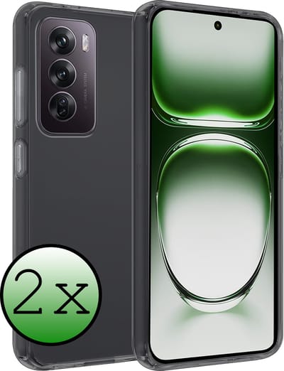 Hoesje 2 Stuks - Geschikt voor OPPO Reno 12 - Sterk & Shockproof - Case Siliconen - Back Cover - Telefoon Hoes - Transparant