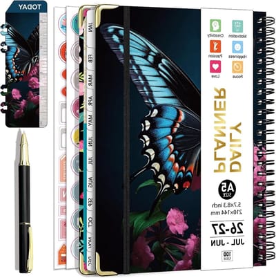 Agenda 2026-2027 A5 Spiral - Academische Weekplanner met Pen, Boekenlegger, Liniaal en Stickers voor Jouw Plannen