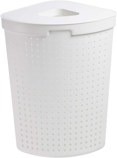 Wasmand met deksel - Wasopberger - Kleding sorteren - Scandinavisch design - 62 liter - Wit