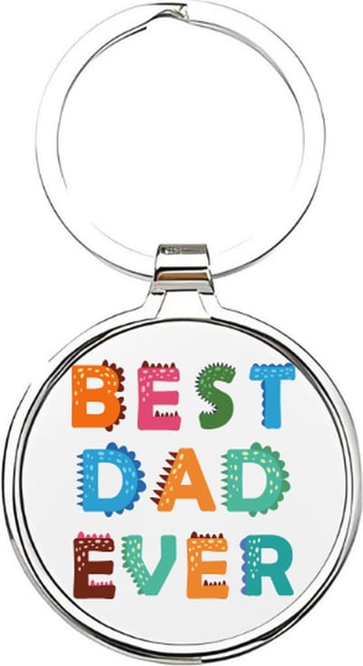 Akyol - Best dad ever Sleutelhanger - papa - Vaders - Vader sleutelhanger - Papa sleutelhanger - Sleutelhanger papa - Familie sleutelhanger - Vaderdag cadeautje - Papa cadeau - Dad - stiefvader - schoonvader - Fathersday - 4 x 7,5 CM