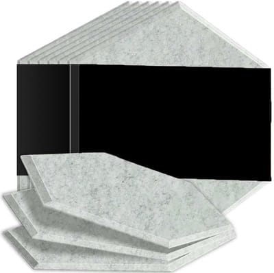 Akoestisch paneel - Geluidsisolatie - Geluidsverbetering thuis - Hoge dichtheid - 6 stuks - Zilvergrijs
