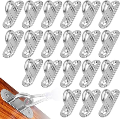 Set van 20 M5 Wandhaken met Oog, Roestvrij Staal, Ideaal voor Plafondbevestiging, Schommels en Hangmatten