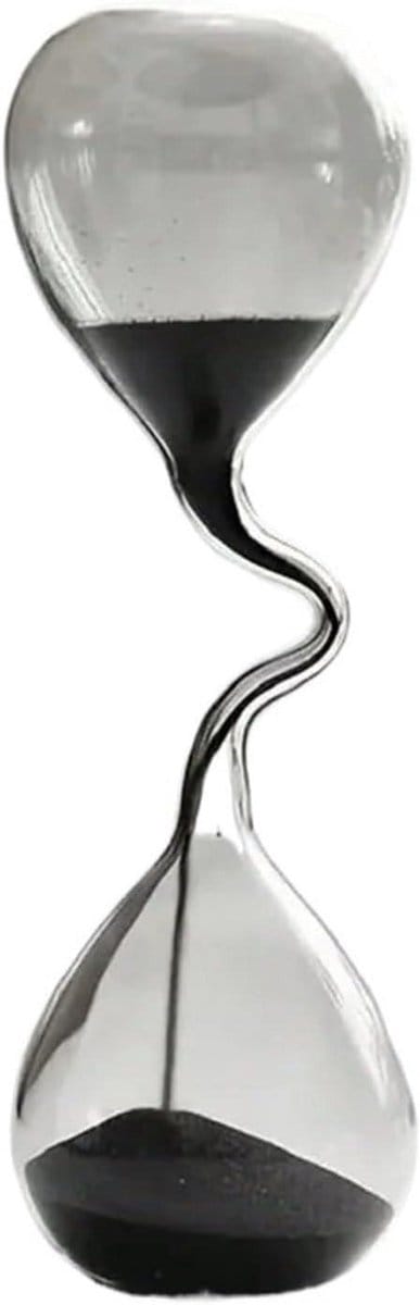 Zandloper Decoratief - Zandklok Keuken - Tijd Meten - Gladde Zandstroom - 18.5 x 6 cm - Transparant