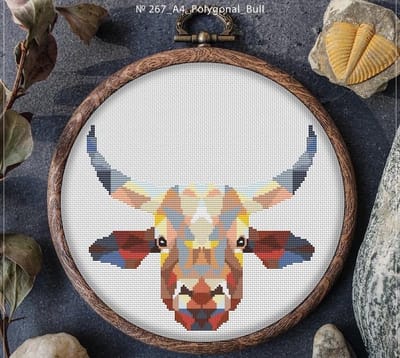 Mandala borduurpakket POLYGONAL STIER - APS - telpatroon om zelf te borduren - geschikt voor beginners