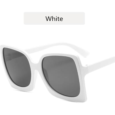 Nouveaux Lunettes de Soleil Surdimensionnées Pour Femmes Intemporelles Élégantes Style Vintage Dames Oeil de Chat Monture Plastique Style Vintage Style Rétro Lunettes de Vue Féminines UV400 white