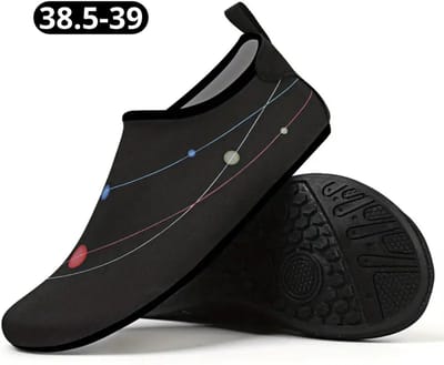 Bovista Waterschoenen Voor Kinderen & Volwassenen - Aqua Shoes - Aquaschoenen - Afzwemschoenen - Zwemles Schoenen - Zwart - Maat 38.5-39