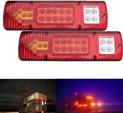 2 x LED Achterlicht - 19 LEDs - 12 V - Trailerverlichting voor Trucks - Caravans - Vans - Boottrailers