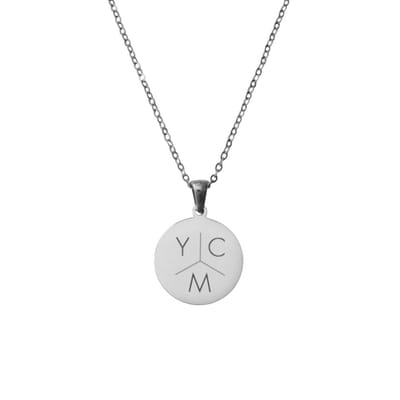 Graveerbare Ketting Munt met 3 Initialen Zilver