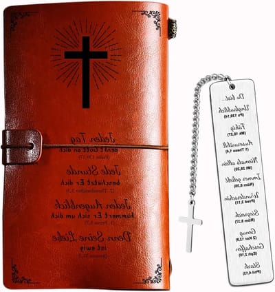 Bijbel Notitieboek en Boekmarker Set - Religieuze Dagboek Combinatie, Perfect Geschenk voor Communie, Bevestiging, Doop en Verjaardag, Inspirerende Cadeaus voor Vrouwen en Mannen