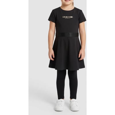 Calvin Klein Girls Fit And Flare Punto Dress Black Taglia: 4 | Vestiti Outlet | kids | Nero