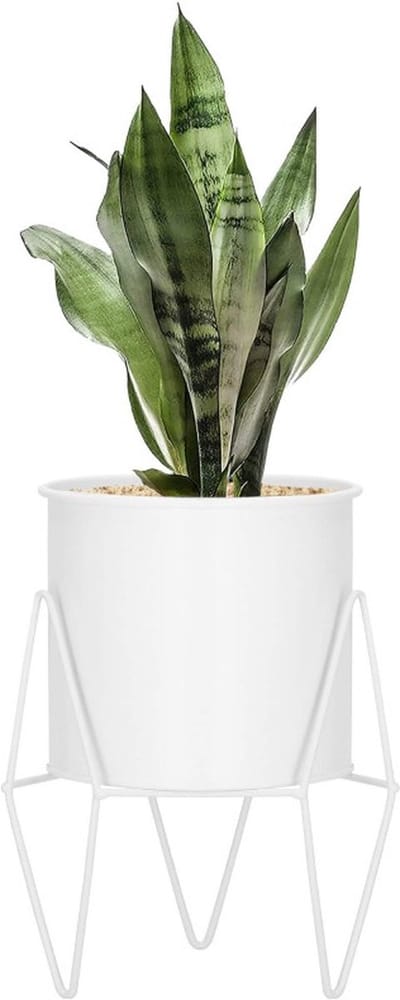 Springos Staande Bloempot | Plantenbakken | Bloempothouder | Metaal Wit | 22 cm