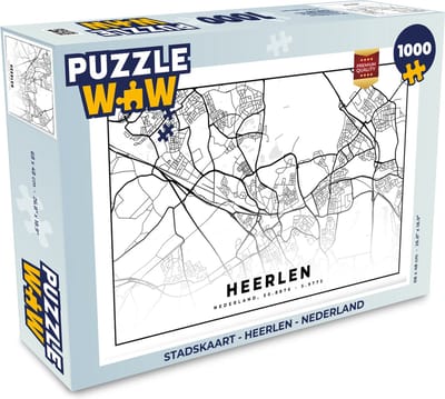 Puzzel Stadskaart - Heerlen - Nederland - Legpuzzel - Puzzel 1000 stukjes volwassenen - Plattegrond