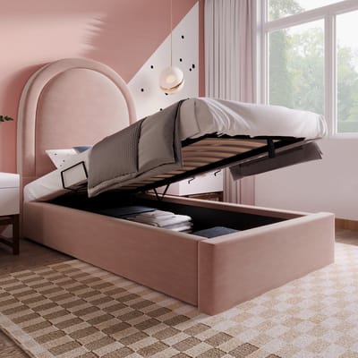 Kinderbed, Eenpersoonsbed Met Cosmisch Patroon, 90 x 190 cm, Roze, PU Voor Jongens & Meisjes (Zonder Matras)