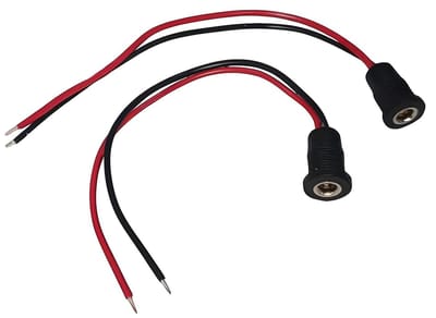 M12 Schroef DC Bushing 5.5x2.5mm, 5A Hoge Stroom Waterdichte Verbinding met 12cm 20AWG Draden, Ideaal voor Elektronische Toepassingen en Projecten (2 Packs)