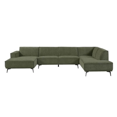 Tower Living U-bank Leeds Chaise L - 2 5 - Ottoman R - City 355 Bottle Green