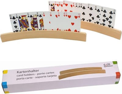 Houten Kaarthouder voor Speelkaarten - Set van 2 - 33 cm