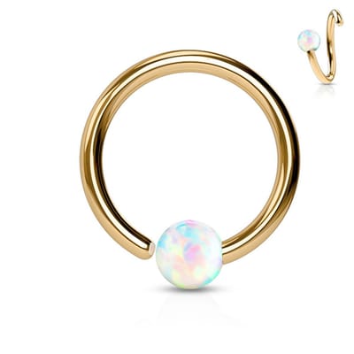 Piercing opal buigbare ring 0.8x8 - rose goud - LMPiercings