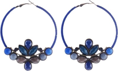 Behave - Grote Statement Oorbellen – Blauw Bruine Boho Chic Oorringen