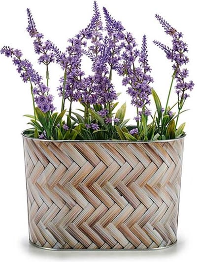 Arte r Plantenpot/bloempot teil- zink - bruin - L22,5 x D11,5 x H12 cm