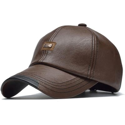 Casquettes de Baseball à Étiquette Lettre en Cuir PU Chapeaux Décontractés Réglables d'Extérieur Printemps et Automne Chapeau Anti-Soleil Adjustable gray