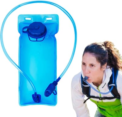 JeiibrZui Hydratietas - Waterzak - Drink Handsfree Met Innovatief Ventiel En Brede Opening - 2 Liter - Voor Buitenliefhebbers Blauw