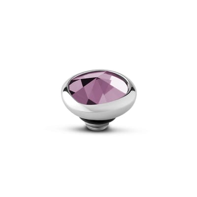 Melano Twisted Cloud Steentje Fuchsia Zilver