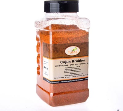 Tuana Kruiden - Cajun Kruiden Zonder Zout - Strooibus 400 Gram - GP-C-0003