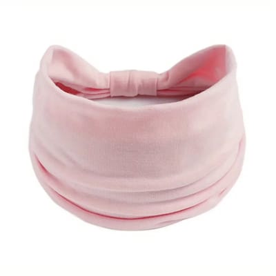 Lichtroze elastische haarband dames en heren – brede stoffen haarband – rekbare sport en yoga haarband – unisex haar accessoire