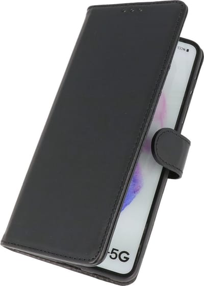 Echt Lederen Book Case Hoesje - Leren Portemonnee Telefoonhoesje - Geschikt voor Samsung Galaxy S21 Plus - Zwart