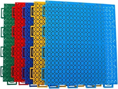 Sportveldtegels - Modulaire vloer - Buiten sporten - Snelle waterafvoer - 16 stuks - Lichtblauw