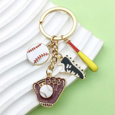 1 stuks Mode Honkbal Sport Sleutelhanger, Sneakers Ontwerp Sleutelring, Voor Autosleutels, Rugzakken, Portemonnees beige