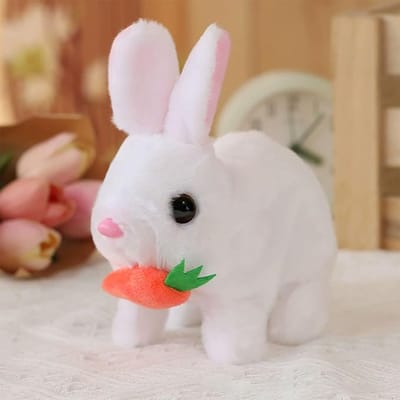 Interactieve Bunny Pal Pluche Konijn – Realistisch Elektronisch Huisdier – Kan Lopen, Geluid Maken & Praten – Speelgoed Konijn voor Kinderen – Wit