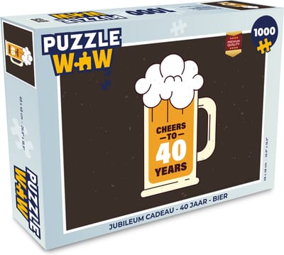 Puzzel Jubileum cadeau - 40 Jaar - Bier - Legpuzzel - Puzzel 1000 stukjes volwassenen