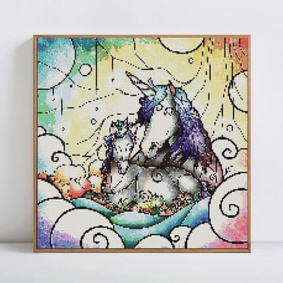 Diamant paard borduurwerk diamant schilderij ronde stenen cartoon afbeelding 30x30 black