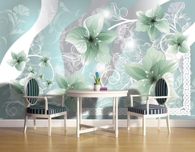 Flowers Floral Pattern Photo Wallcovering