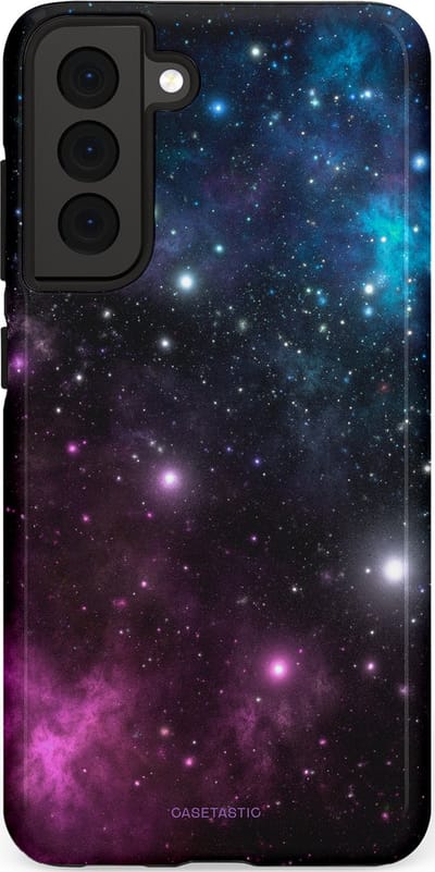 Casetastic Hoesje Geschikt voor Samsung S21 FE - Stijlvolle Beschermende Duo-layer Case - Nebula gloed