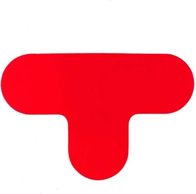 T-stuk - Rood 290 x 190 mm Anti-slip-vloersticker