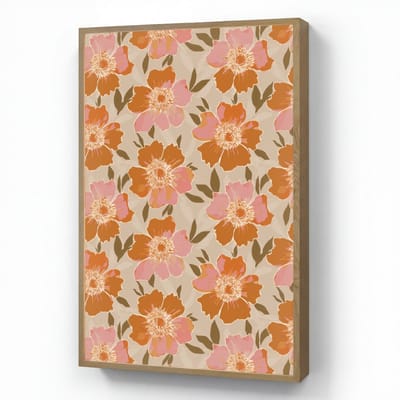 Wandlamp 70x100 cm - Oplaadbaar - Bloemen - Motief - Retro - Wandlampen binnen woonkamer - Slaapkamer lamp - Decoratieve nachtlamp - Vloerlamp draadloos