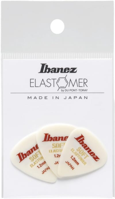 Ibanez BEL14ST12 Elastomer Teardrop Guitar Pick Soft 1.2mm (3-Pack) - Plectrum set
