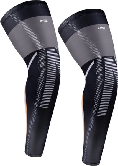 U Fit One 2 Stuks Been Compressie Sleeve Brace - Been Verband - Beenwarmers - Sport ondersteuning - Zwart - Maat M