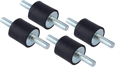 4 Stuks Rubber Isolator Bevestigingen, Antivibratie Montagebeugels M6 20x20, Schokabsorber met Schroeven voor Stabiele Bevestiging