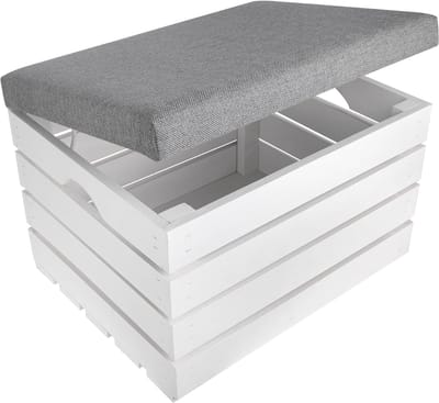 Ploutos® Dekenkist - Speelgoedkist - Opbergbank - Grey- 50cm x 40cm x 35cm