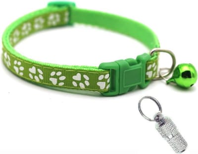 Verstelbare kat halsband met adreskoker lichtgroen