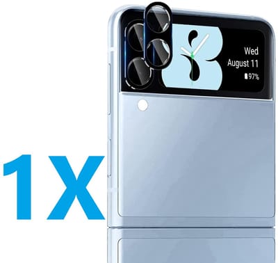 Camera lens Protector 1x Geschikt voor: Samsung Galaxy Z Flip 4 - screen protector - glas - bescherm je camera - beschermglas - Zwart